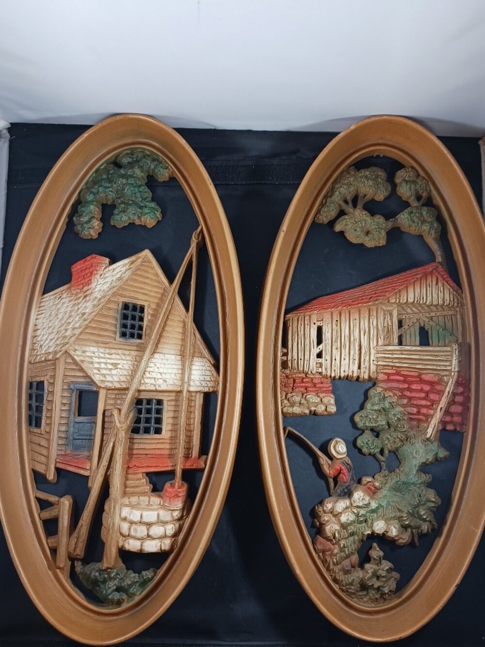 Vintage 1960s Retro Burwood Wall Plaques (2pcs)